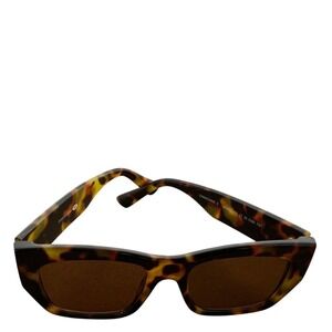 Tortoiseshell‎ Rectangle Sunglass Frames Brown Lenses Modern Unisex Style